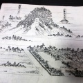 明治期古地図鳥瞰図「神武天皇畝傍山東北御陵」1点/畝火教会/新海梅麿/木版摺り
