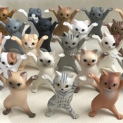ペンを持ち上げるネコとペンを噛む猫