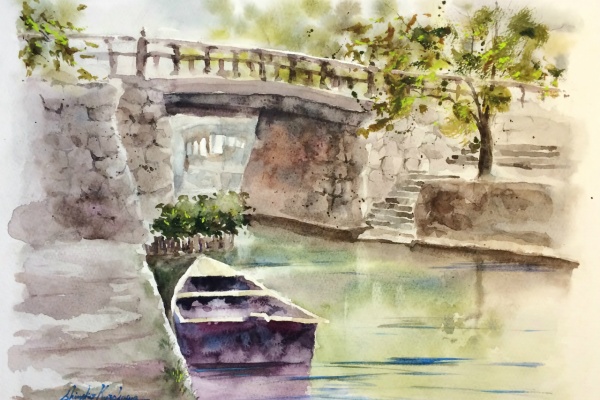 楢崎 清春 作 水彩画