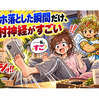 スマホ落とした瞬間だけ、反射神経がすごい