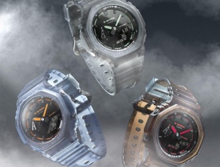 １月新作おさらい、その５！イメージはクラブのレーザーライト！クリーンな表面仕上げダイヤルのカシオーク！「GA-2100K」が登場。３カラー、19,800円！