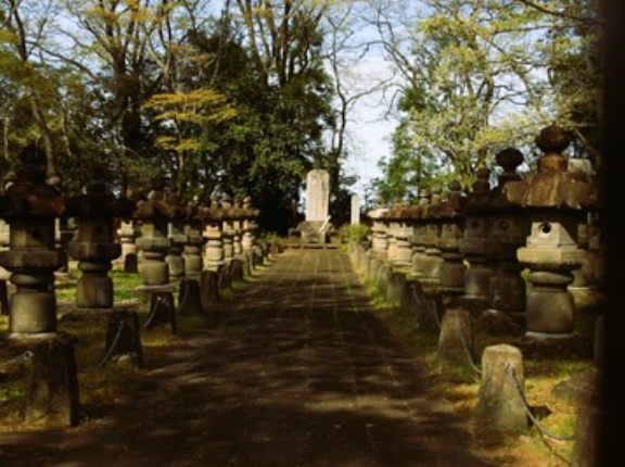 伊達家墓所　無尽灯廟の春