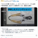 【北海道札幌】「カラスを撃つために」スリングショット(パチンコ)で鉄球発射し窓ガラス壊した無職男(33)逮捕