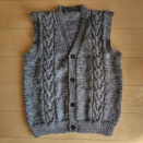 【編み物】メンズベスト完成：4