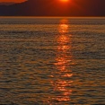 瀬戸内の夕日　と　原チャリ