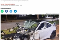 【ブラジル】ポルシェ時速250kmで電柱に激突、飲酒運転の疑い…助手席の友人即死　運転手は軽症