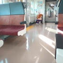 【画像】なぜか常磐線に乗車しているサンフレッチェのマスコットが話題に