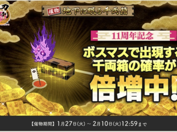 【2026年1月】刀剣乱舞「大阪城/地下に眠る千両箱」攻略、99F、自動周回編成案、刀剣破壊あり【第37回】