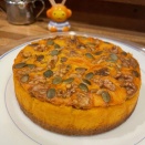 1月14日　カボチャのチーズケーキ焼けてます。