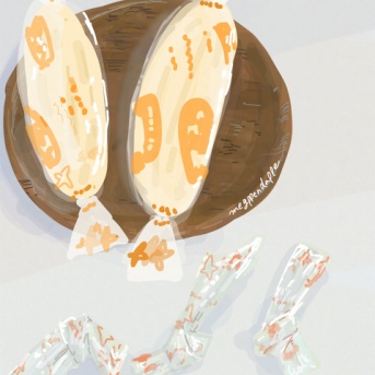 【食べ物イラスト】133 おやつの時間のスケッチ