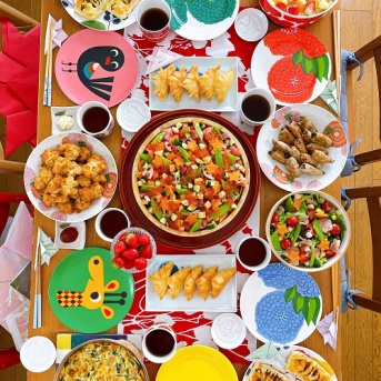 誕生日＆こどもの日パーティーの食卓