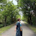 日曜礼拝には藍染ワンピースで♪