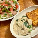 鶏むねとほうれん草のクリーム煮