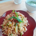 炙り叉焼と葱の甘辛味噌リゾット　Vol.291　朝食リゾット