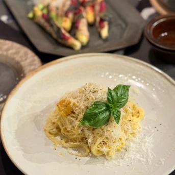 とうもろこしのカッペリーニと、豚肉巻き野菜グリルとかの夜ごはん
