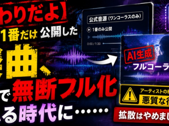 【終わりだよ】公式が1番だけ公開した楽曲、AIで無断フル化される時代に……