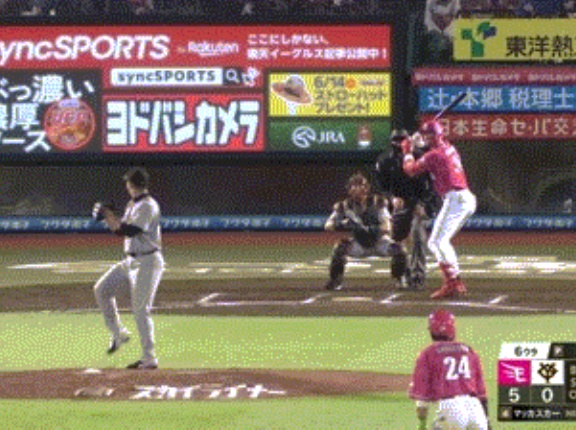 【楽天対巨人3回戦】楽天・マッカスカー、巨人・森田から第３号ランホームラン！リードを８点に広げる！！！！！！！！！！！！！