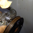 ミニキャブ　U61V　5MT　パワステポンプ交換です。