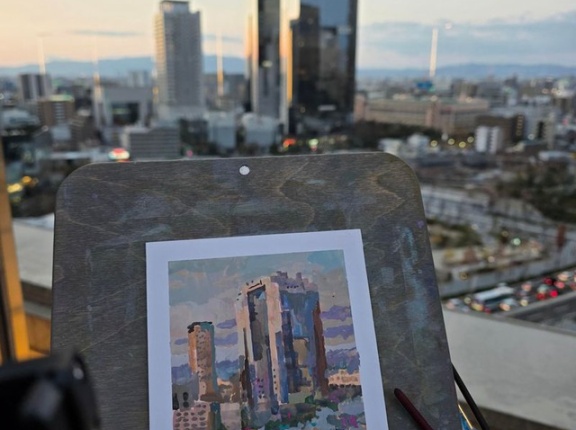 「梅田スカイビルの絵を描いてみたよ」親日外国人が風景を愛でるスレ