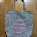 トートバッグ　刺し子の糸でチクチク