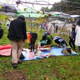 『さらにちなみにそれなりの雨だった2015年の収穫祭の様子で雨も降り寒かったですがそれなりの人出で会場は色とりどりのカラフルな傘で作られたテントがたくさん出現～★でもやはり～2015』の画像