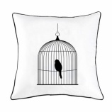 『鳥かごの鳥・クッションカバー』の画像