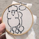 【スタンダードプードル線をなぞるだけ！】かんたん犬刺繍の作り方