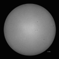 7月5日の太陽黒点 - 空全体に薄雲