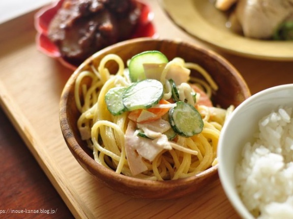 すぅさん用レシピ【鮭の照り焼き】で晩ごはんと話題のジャンボたかおさんのお母さんのスパサラ作ってみた！