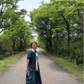 日曜礼拝には藍染ワンピースで♪