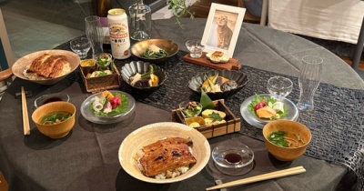 ひなちゃんと、うなぎの宴の夜ごはん