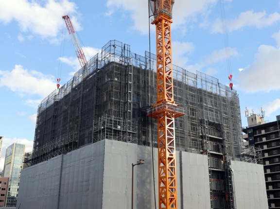 地上46階、高さ164.55m「シエリアタワー大阪堀江」の建設状況！エリア最高層タワマン（2022.12.6）