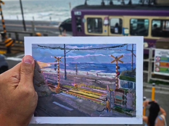「鎌倉のアニメ聖地で絵を描いてみた」親日外国人が風景を愛でるスレ