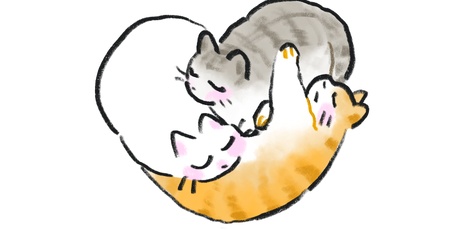 無料イラスト フリー素材 しろくまとねこ
