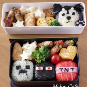 マインクラフト Minecraft のキャラ弁当とブラックハヤテ号おにぎり 運動会のお弁当 めろんカフェ Powered By ライブドアブログ
