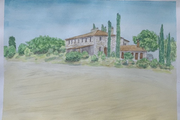 水彩画初心者ブログ 始めて1年になります - ユーキャン風景スケッチ講座