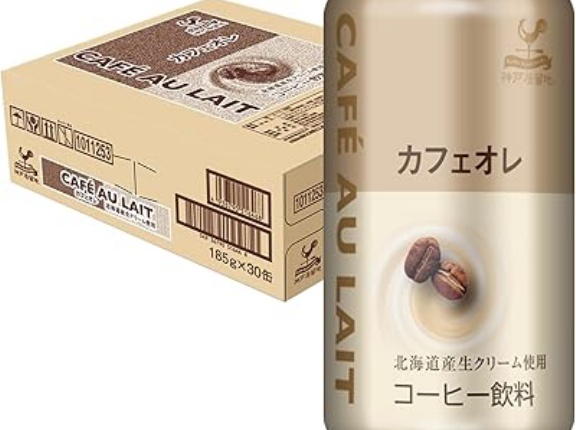 【1,499円】神戸居留地 カフェオレ 185g×30本がセール特価。人工甘味料入り