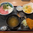 船堀「酒蔵季TOKI 船堀駅前店」日替りランチ（天然ぶりとオクラとろろ丼＆アジフライ）