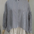 パシオーネ、ストライプドルマンワイドシャツ