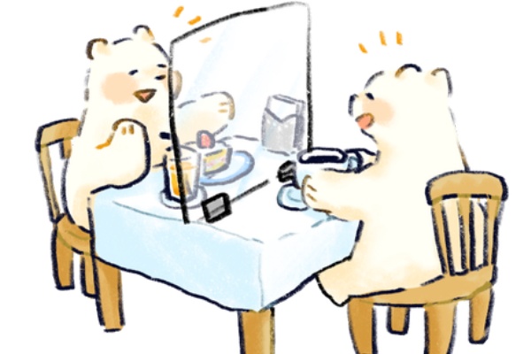 無料イラスト フリー素材 しろくまとねこ 食べ物