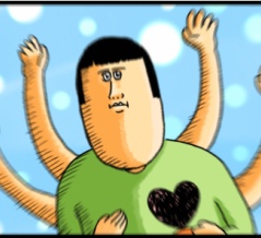そしてよく見ると何の役にも立ってない４本の手