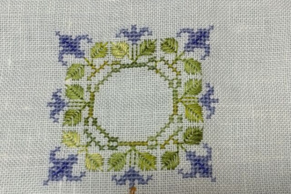 大判クロスステッチ完成品「帆船」