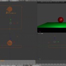 [0117]　緑の台上を横転する赤い球。