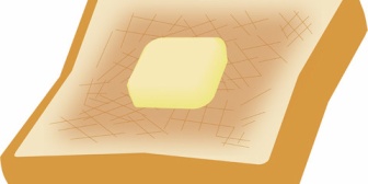 私がトーストにバターを塗って食べようと思った瞬間、彼が「ああっ！」と叫んだ。