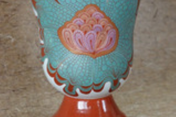 【宝蔵】極上繊細絵付 九谷焼 河端理恵子『紫茶絵華文輪花汲出』 細描煎茶碗 カップ 無傷共箱 本物保証 福島武山に師事 1円初出し美術 多分世界で最初のとんかつ評論家 元木一朗のブログ - 河端理恵子