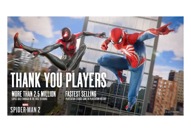 マーベルスパイダーマン2、１日で250万本売上げる！！