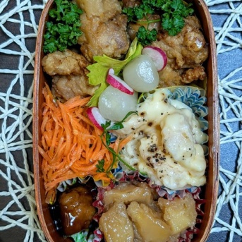 母が珍しく揚げ物リクエスト～夫のお弁当323