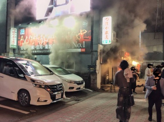 【火事情報】宮崎県宮崎市橘通西３丁目付近 飲食店建物から煙あがる中高層火災5月11日 #宮崎 #宮崎市 #火災
