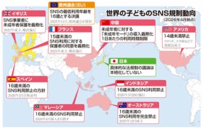 イギリス　16歳未満のSNS禁止へ「SNSがいじめを助長し、宿題や読書、友人との遊び、適切な時間の就寝を妨げる」