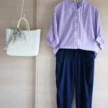 『前だけインは定番？古い？ネット通販で買ったMKミッシェルクランのブラウスで50代キリリ夏コーデ』の画像